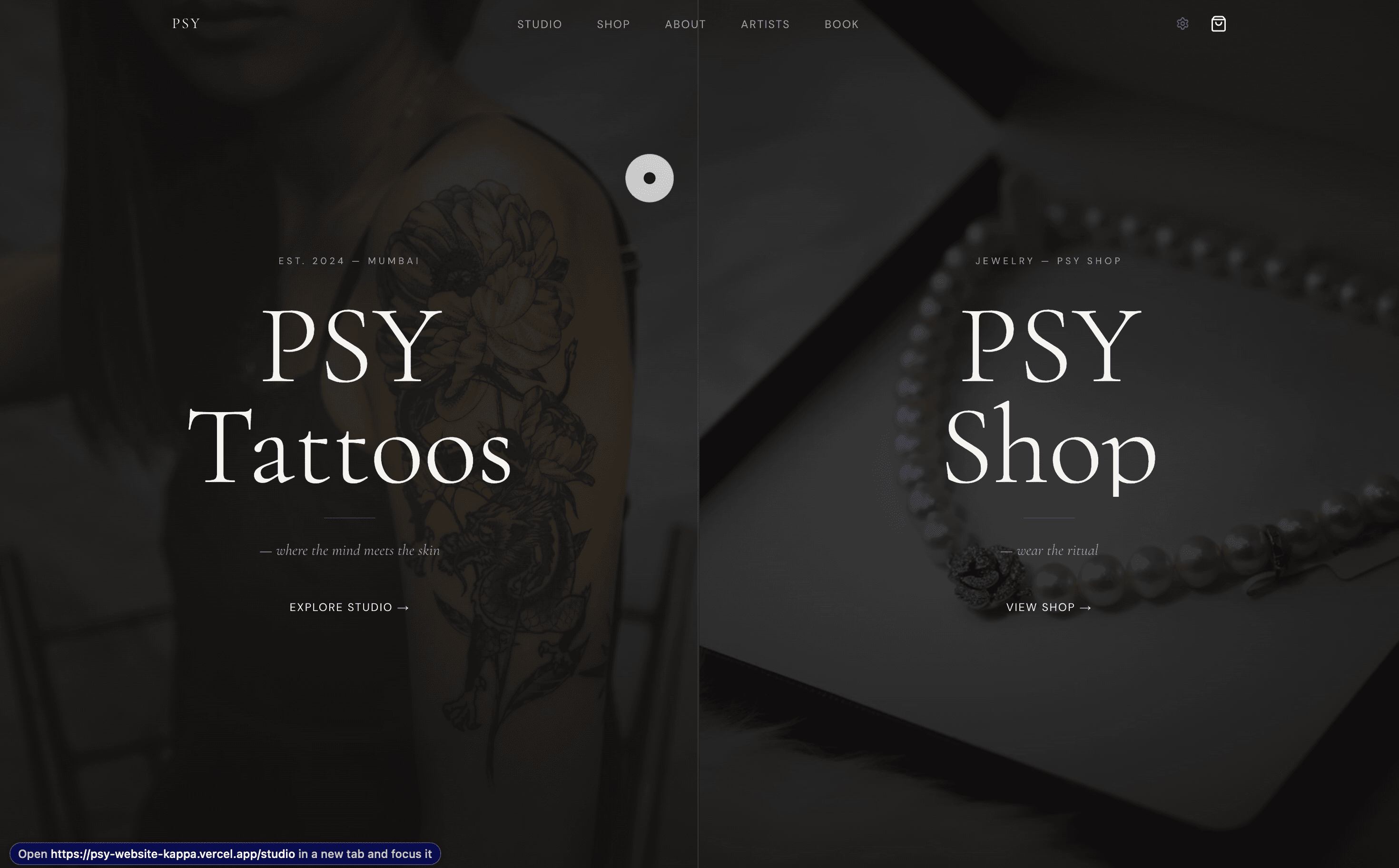 PSY Website + Shop - Brand Site & Merch Storefront custom software by GOATED.